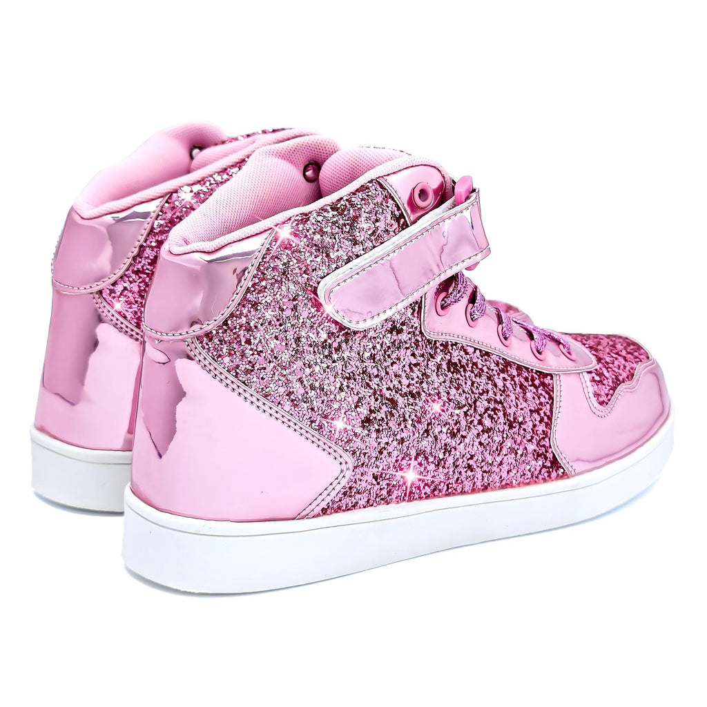 Glitter Shoes for Kids High Top Sparkle Sequins Sneakers for Boys Girls Bling Shiny Sparkly Sneaker