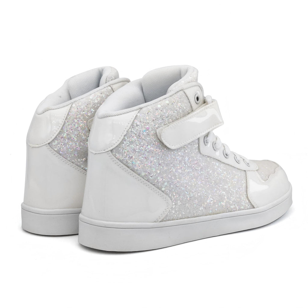 Glitter Shoes for Kids High Top Sparkle Sequins Sneakers for Boys Girls Bling Shiny Sparkly Sneaker