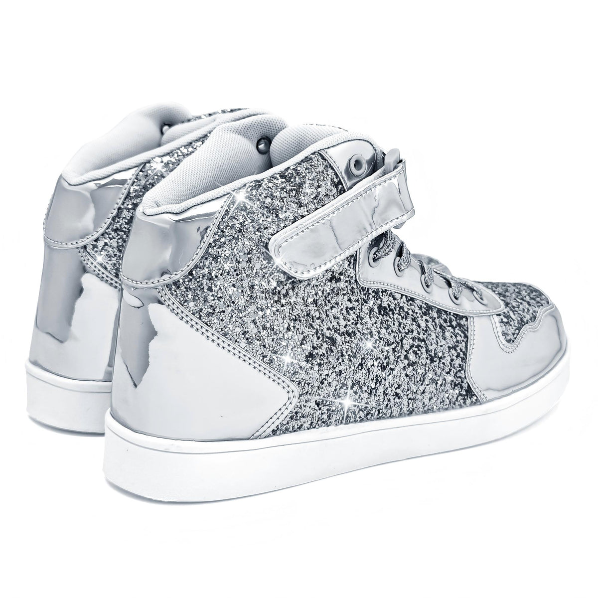 Glitter Shoes for Kids High Top Sparkle Sequins Sneakers for Boys Girls Bling Shiny Sparkly Sneaker
