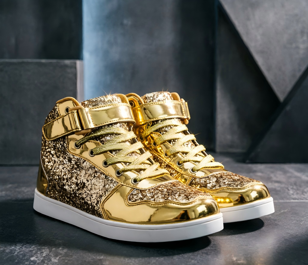 Glitter Shoes for Kids High Top Sparkle Sequins Sneakers for Boys Girls Bling Shiny Sparkly Sneaker