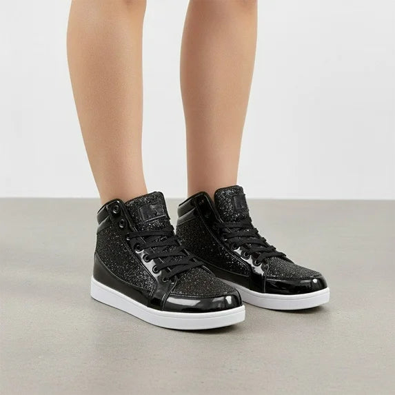 Glitter Shoes for Men Women Fashion High Top Casual Sequin Sparkly Bling Shiny Sneakers Gold