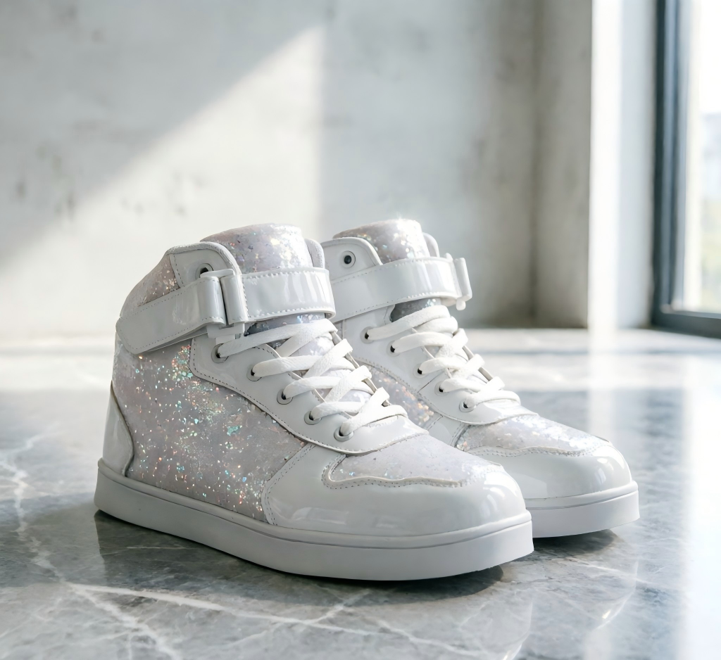 Glitter Shoes for Kids High Top Sparkle Sequins Sneakers for Boys Girls Bling Shiny Sparkly Sneaker