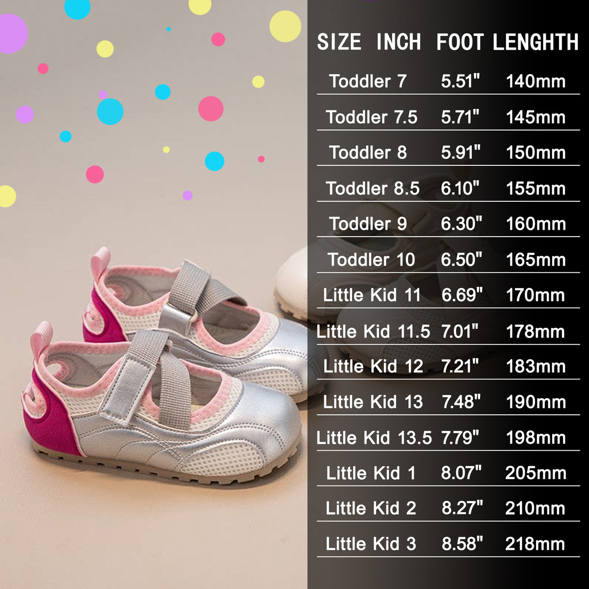 Girls Mary Jane Ballet Flats Dress Shoes Summer Non Slip Outdoor Closed Toe Sandals Casual Sneakers